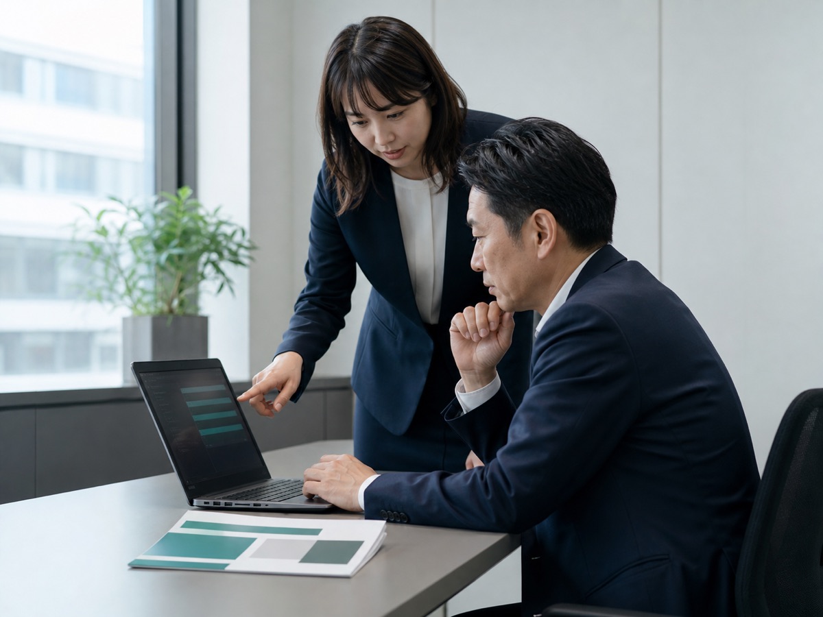ChatGPT Workの研修を受ける法人の担当者と講師